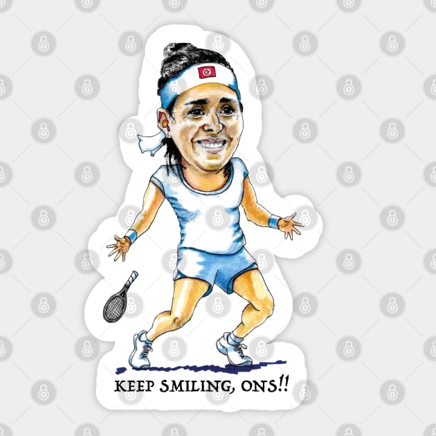 Ons Jabeur Pro tennis player Sticker by dizzycat-biz